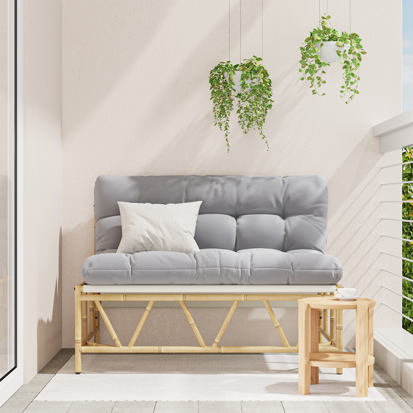 Outdoor Seating Light grey 110 x 74.5 x 71 cm Steel