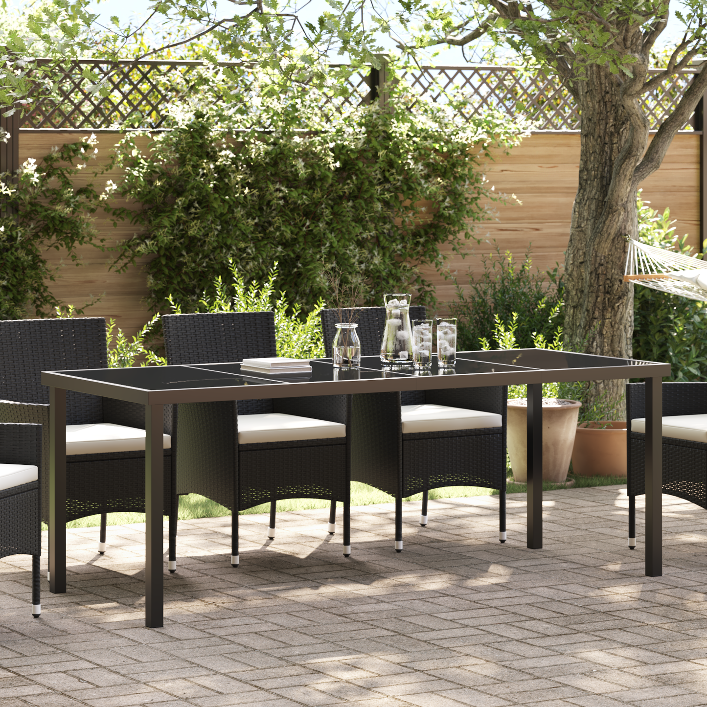 Garden Table Black 200 x 80 x 73 cm Metal