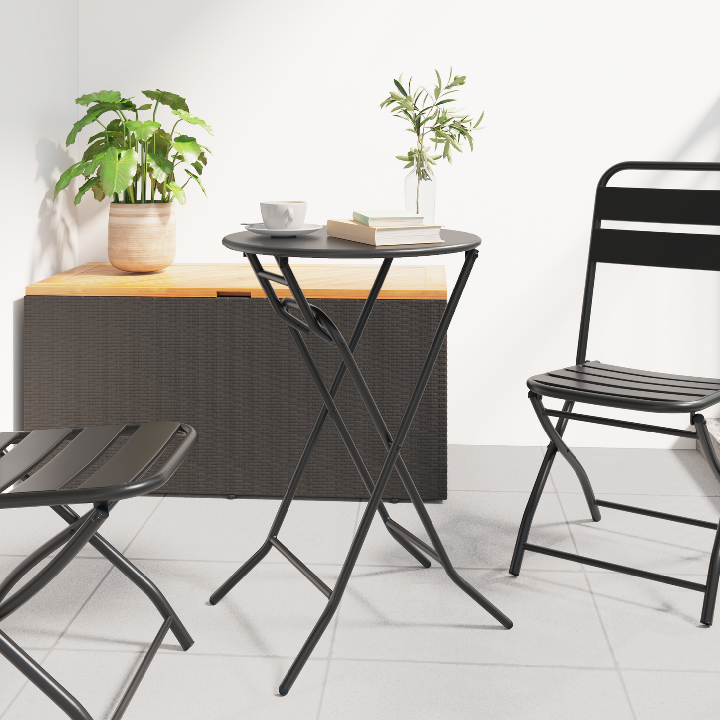 Garden Table Folding Anthracite 50 x 50 x 72 cm Metal