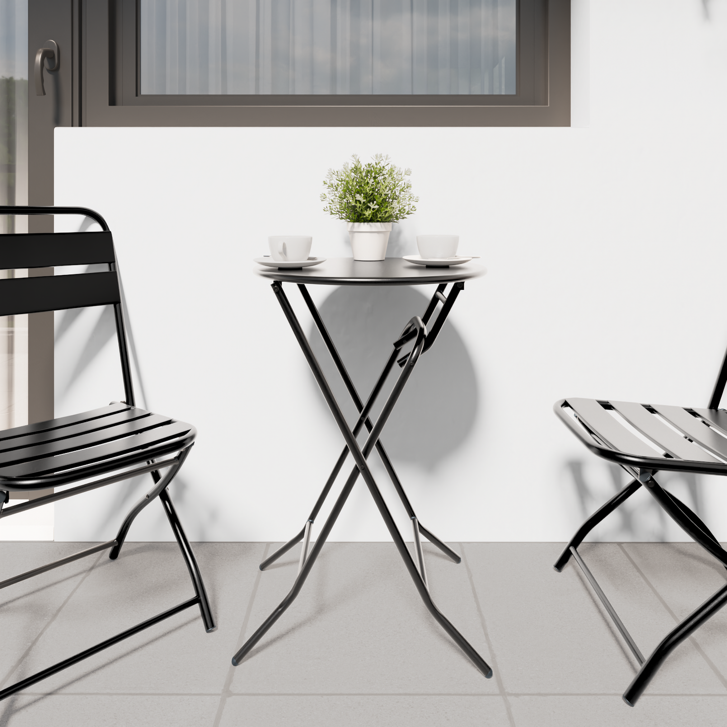 Garden Table Folding Anthracite 50 x 50 x 72 cm Metal