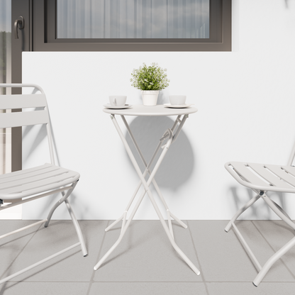 Garden Table Folding White 50 x 50 x 72 cm Metal