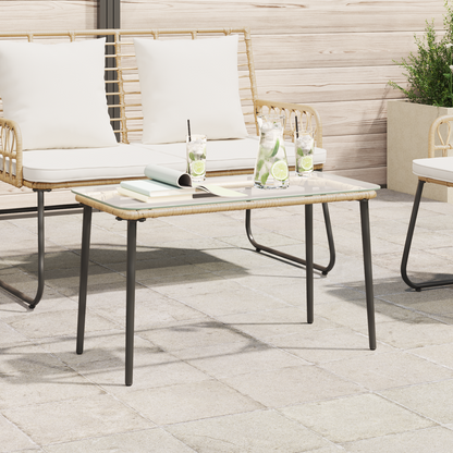 Garden Table Natural 80 x 40 x 45 cm Poly Rattan