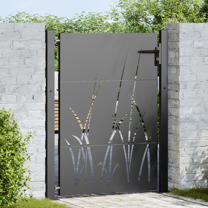 Garden Gate with Lock Black 110 x 130 cm Powder-coated steel