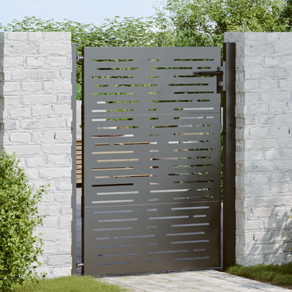 Garden Gate with Lock Black 110 x 130 cm Powder-Coated Steel