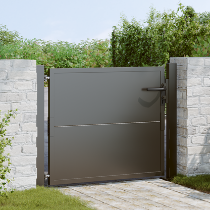 Garden Gate with Lock Black 110 x 105 cm Powder-Coated Steel