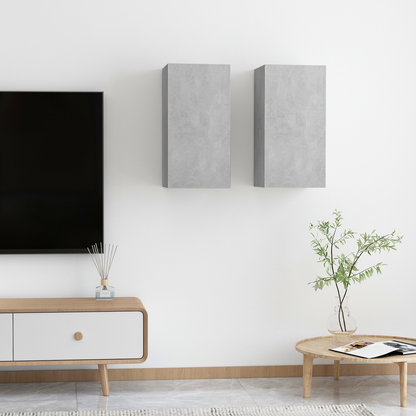 Wall TV Cabinet 2 pcs Concrete Grey 31 x 30 x 60 cm