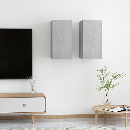 Wall TV Cabinet 2 pcs Concrete Grey 31 x 30 x 60 cm