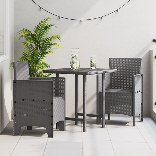 Garden Chair 2 pcs Light Grey 53 x 49 x 85 cm Polypropylene