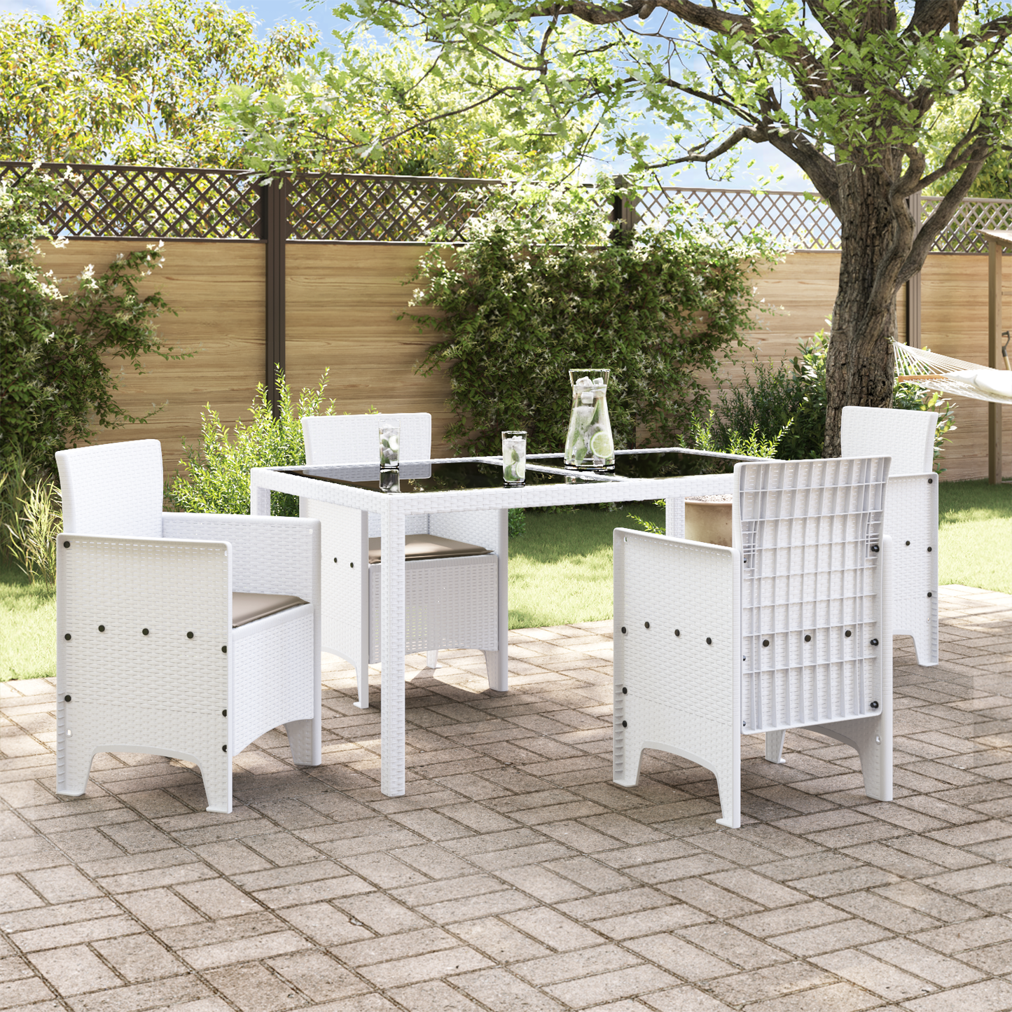 Garden Chair 4 pcs White 53 x 49 x 85 cm Polypropylene