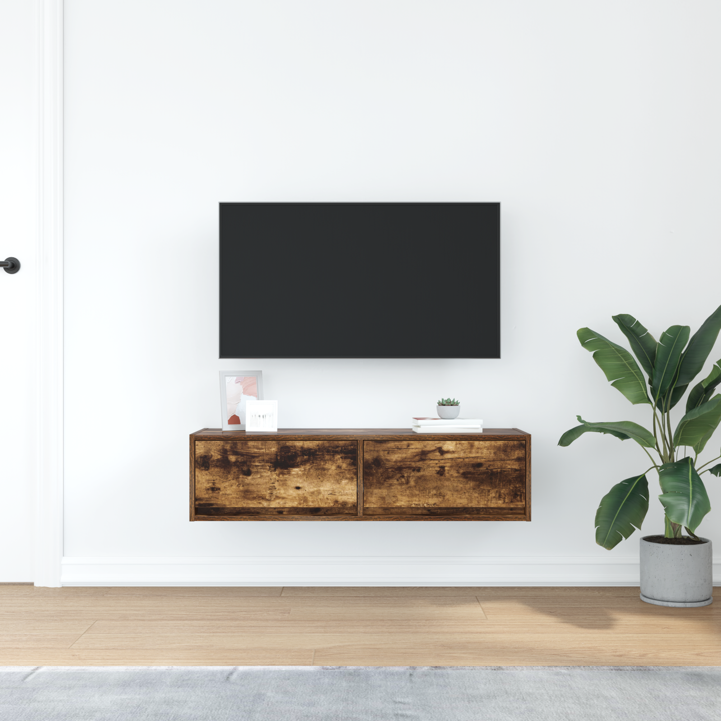 TV Cabinet Smoked oak 100 x 31 x 25.5 cm Engineered wood