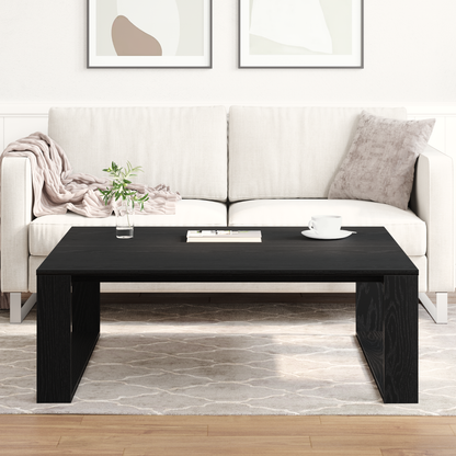Coffee Table Black Oak 100 x 100 x 35 cm Engineered Wood