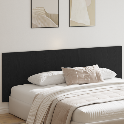 Bed Headboard Black Oak 240 x 1.5 x 80.5 cm Engineered Wood