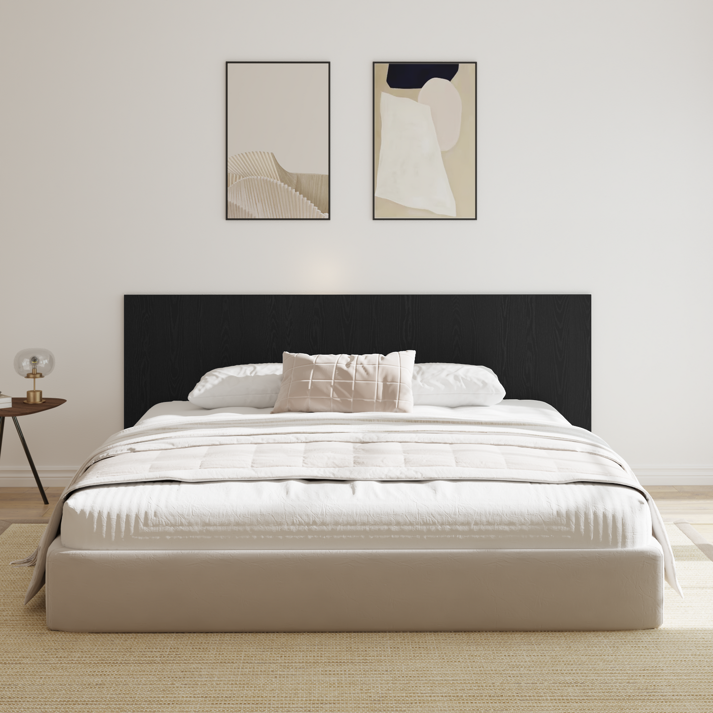 Bed Headboard Black Oak 240 x 1.5 x 80.5 cm Engineered Wood