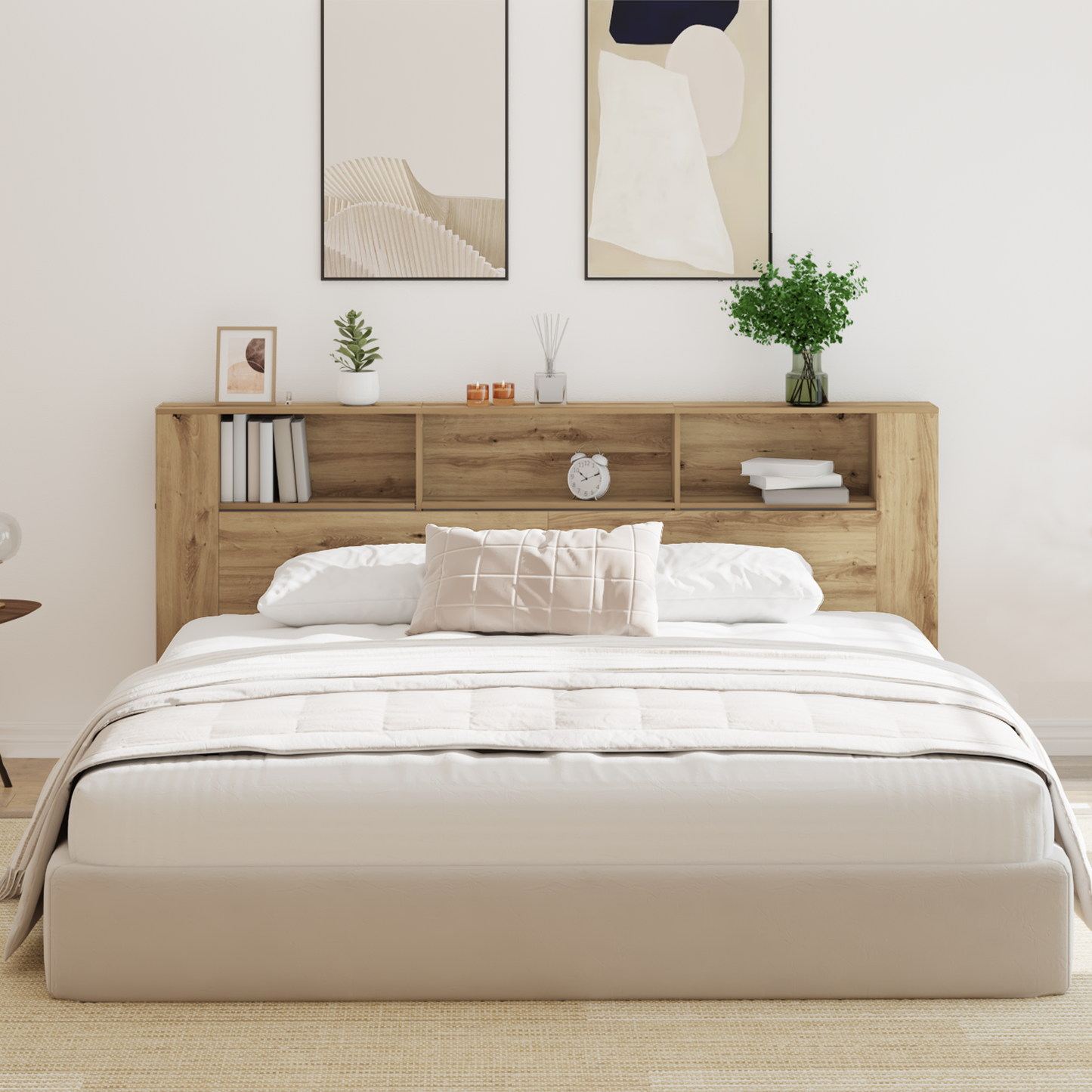 Headboard Cabinet with Shelf Artisan Oak 220 x 18.5 x 102.5 cm