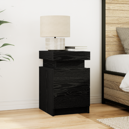 Bedside Cabinet 2 pcs Black Oak 35 x 39 x 55 cm Engineered wood