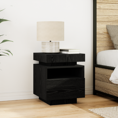 Bedside Cabinet Black Oak 40 x 39 x 48.5 cm Engineered wood