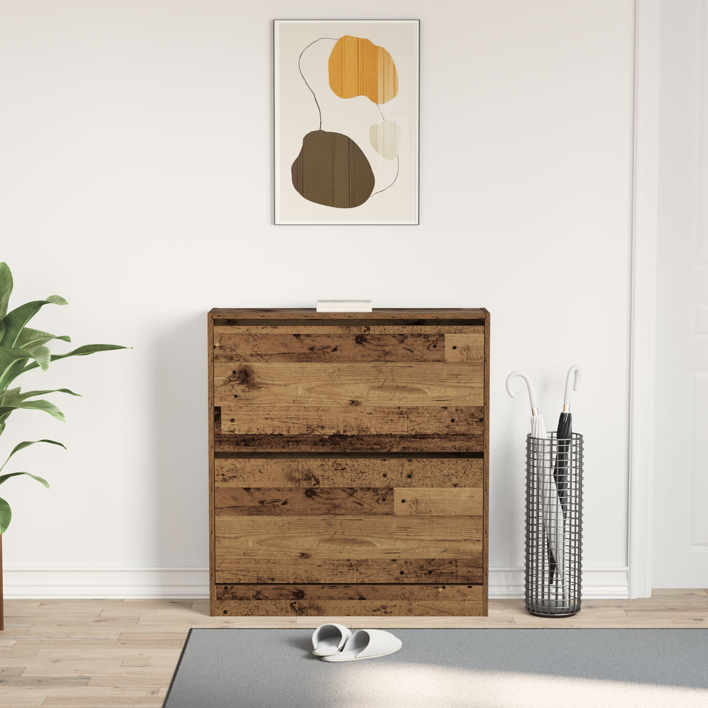 Shoe Cabinet Old Wood 80 x 21 x 87.5 cm Engineered Wood