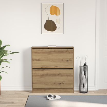 Shoe Cabinet Smoked Oak 80 x 21 x 87.5 cm Engineered Wood
