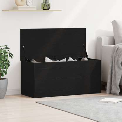 Storage Box Black oak 100 x 42 x 46 cm Engineered Wood