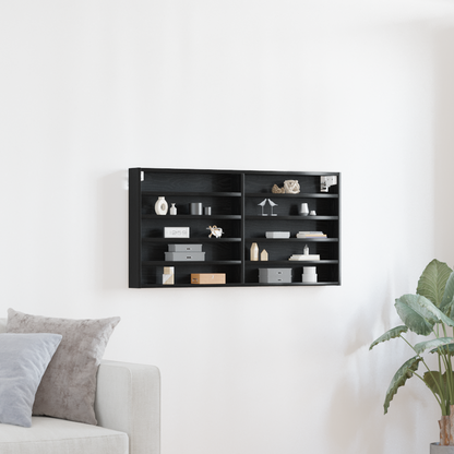 Display Cabinet Black Oak 100 x 8.5 x 50 cm Engineered Wood