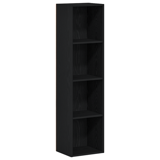Book Cabinet 4-Tier 36 x 30 x 143 cm Engineered Wood Black Oak