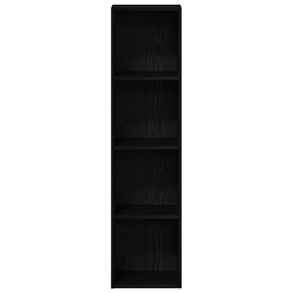 Book Cabinet 4-Tier 36 x 30 x 143 cm Engineered Wood Black Oak
