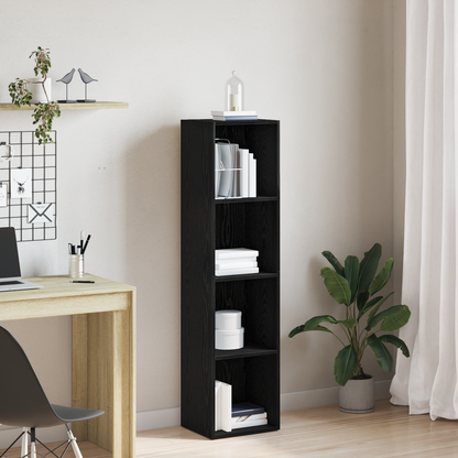 Book Cabinet Black Oak 36 x 30 x 143 cm Engineered Wood