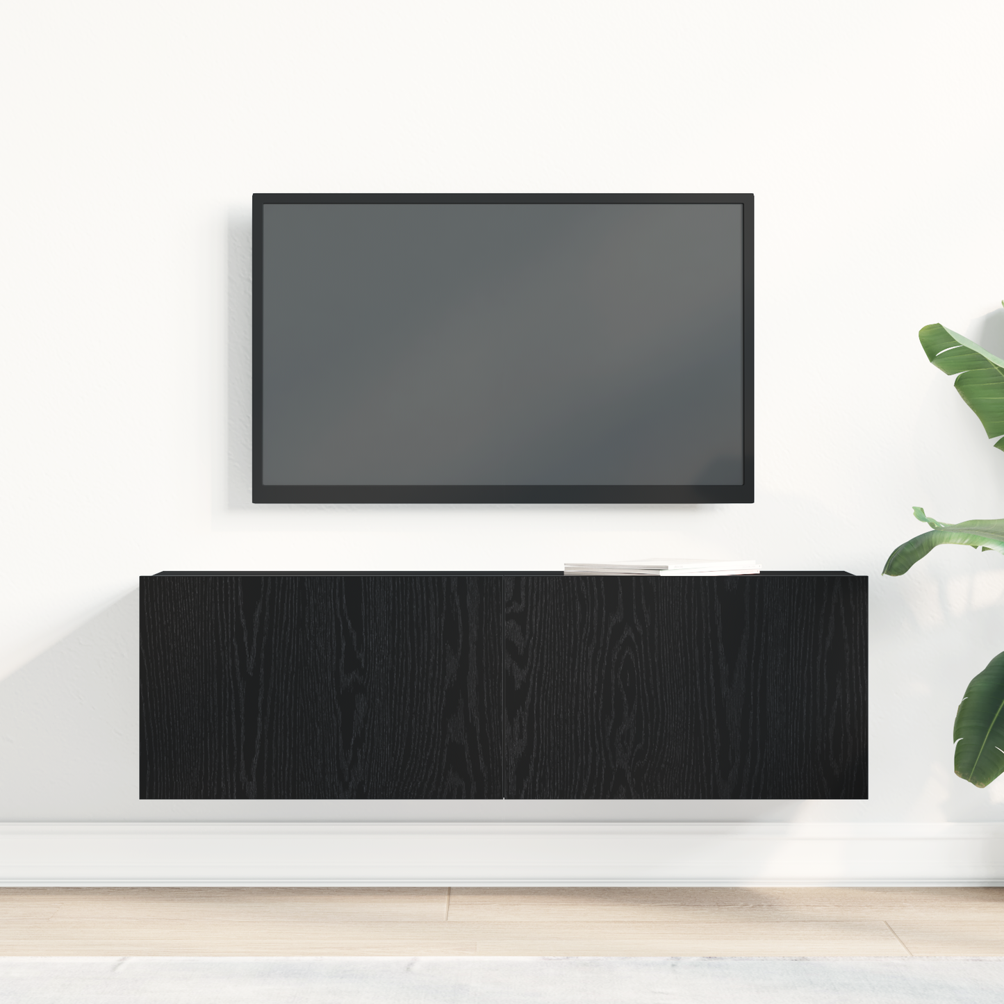 TV Cabinet Black Oak 100 x 30 x 30 cm Engineered Wood