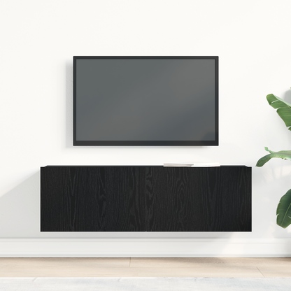 TV Cabinet Black Oak 100 x 30 x 30 cm Engineered Wood