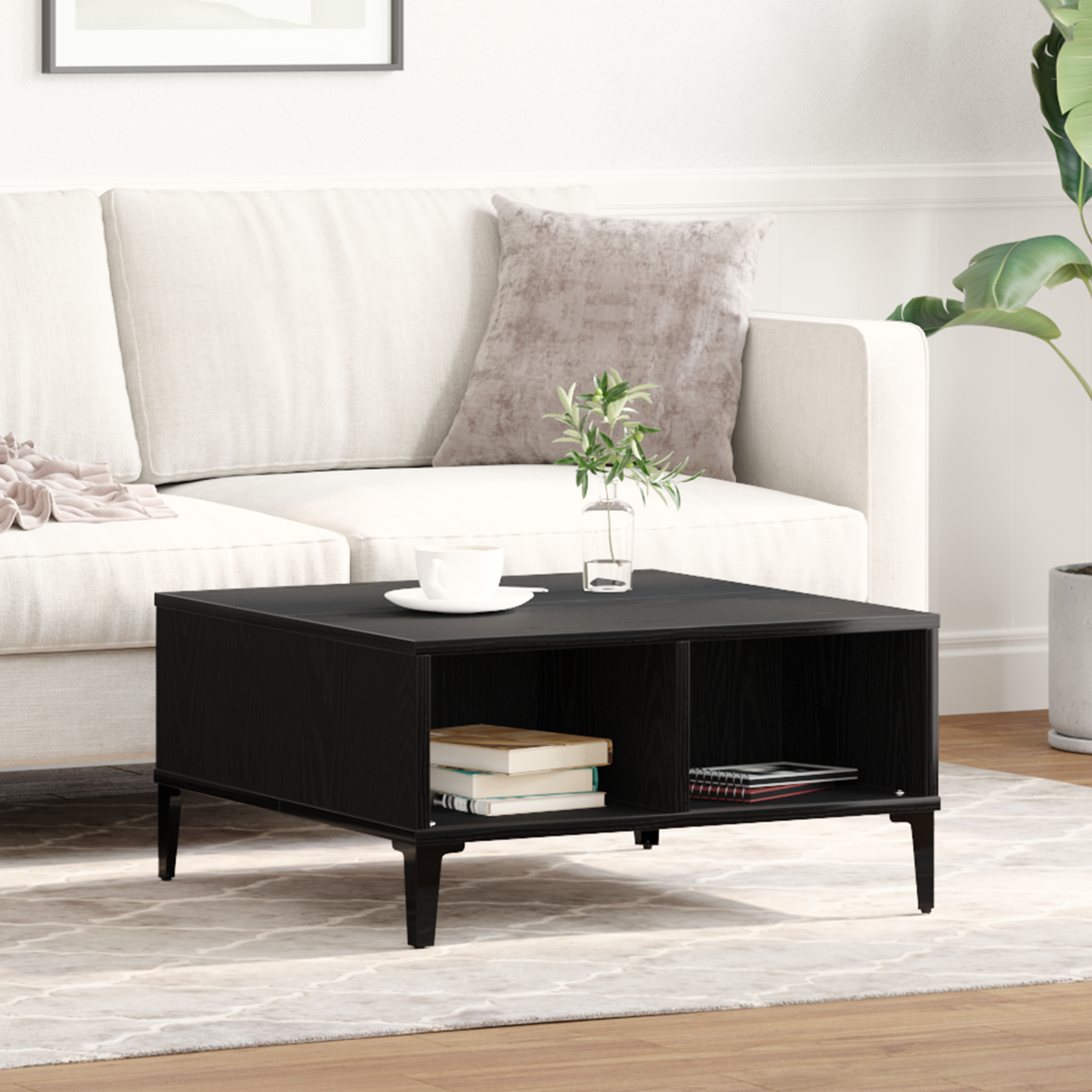 Coffee Table Black Oak 60 x 60 x 30 cm