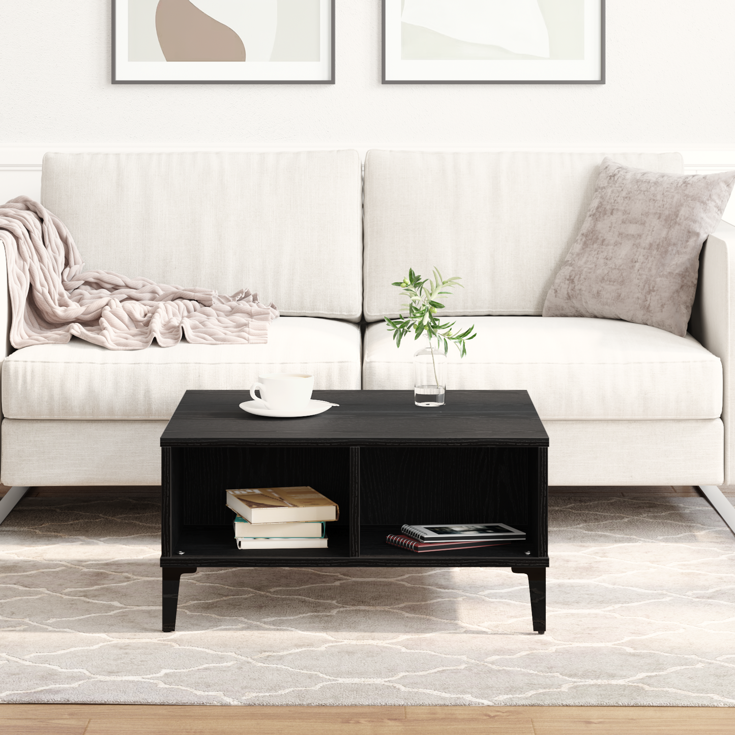Coffee Table Black Oak 60 x 60 x 30 cm