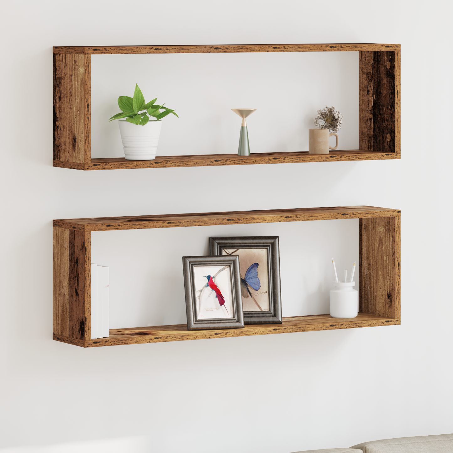 Wall Shelves 2 pcs Old Wood 80 x 15 x 26 cm Engineered Wood