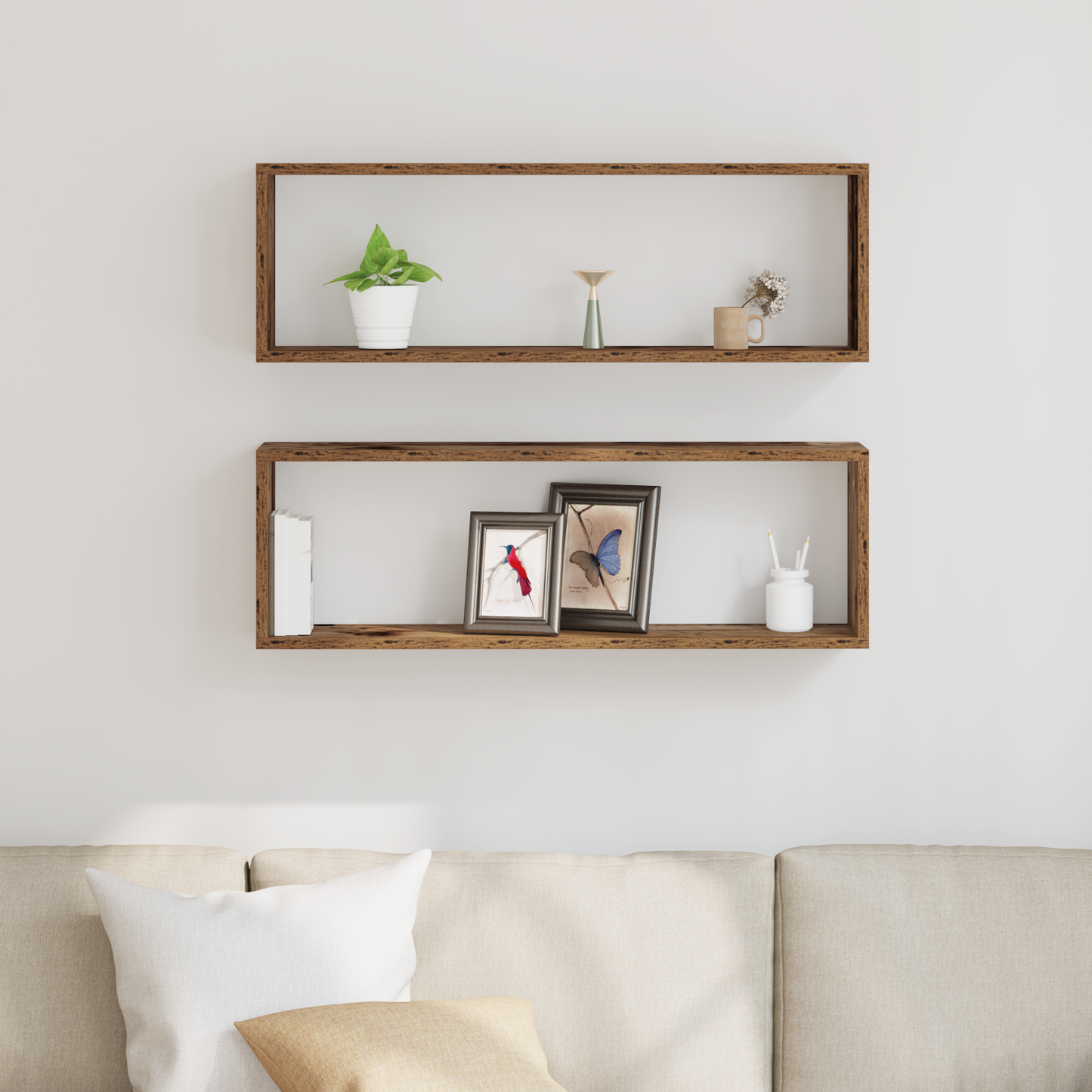 Wall Shelves 2 pcs Old Wood 80 x 15 x 26 cm Engineered Wood