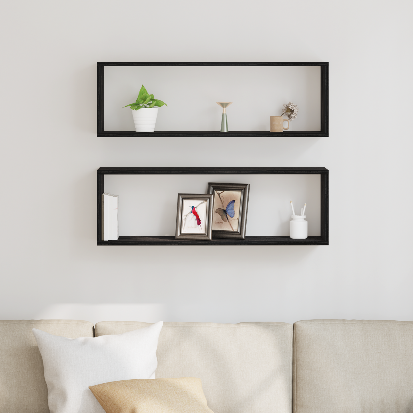 Wall Shelves 2 pcs Black Oak 80 x 15 x 26 cm Engineered Wood