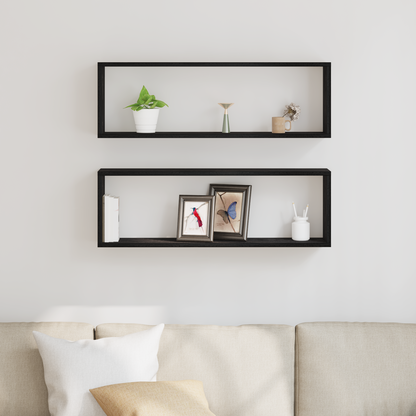 Wall Shelves 2 pcs Black Oak 80 x 15 x 26 cm Engineered Wood