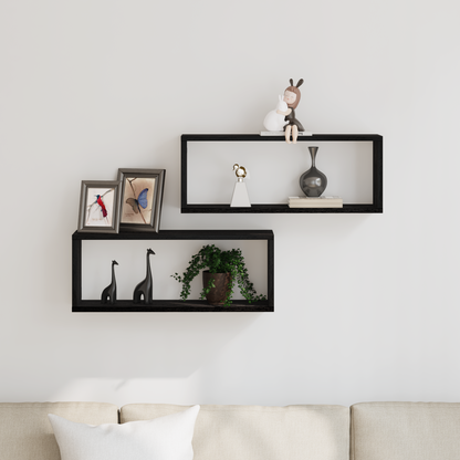 Wall Shelves 2 pcs Black Oak 60 x 15 x 23 cm Engineered Wood