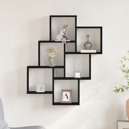 Wall Shelf with Shelf Black Oak 78 x 15 x 93 cm Engineered Wood