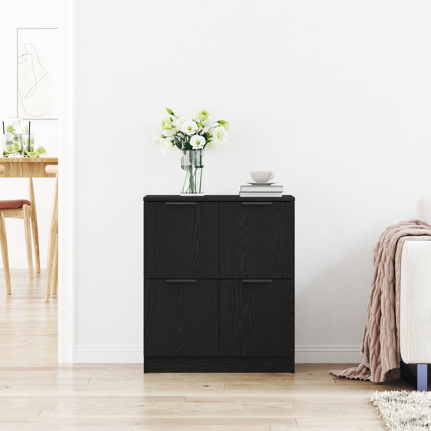 Sideboard Black Oak 60 x 30 x 70 cm Engineered Wood