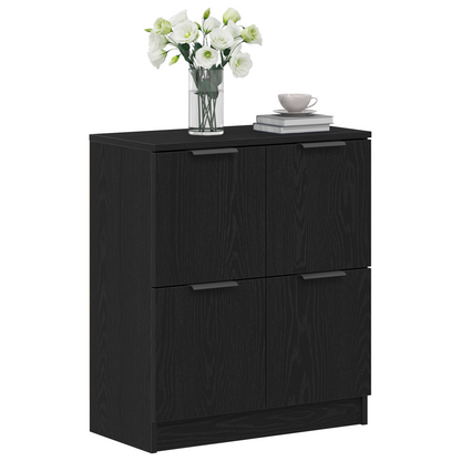 Sideboard Black Oak 60 x 30 x 70 cm Engineered Wood