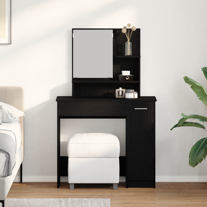 Dressing Table Black Oak 86.5 x 35 x 136 cm Engineered Wood