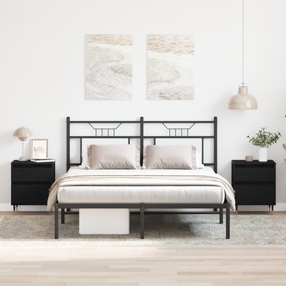 Bedside Cabinet 2 pcs Black Oak 40 x 35 x 50 cm Engineered Wood
