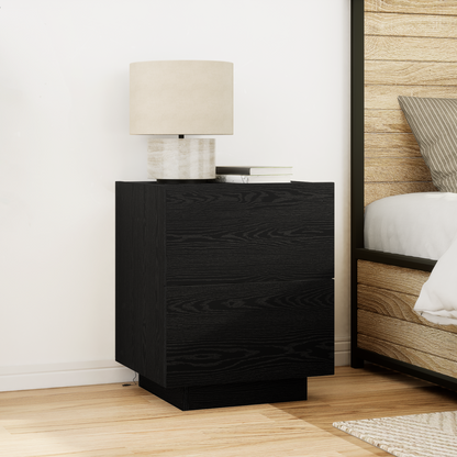 Bedside Cabinet Black Oak 45 x 40 x 55 cm Engineered Wood