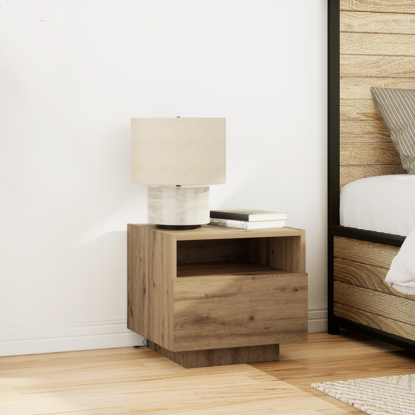 Bedside Cabinet with Drawer 2 pcs Artisan Oak 40 x 39 x 37 cm