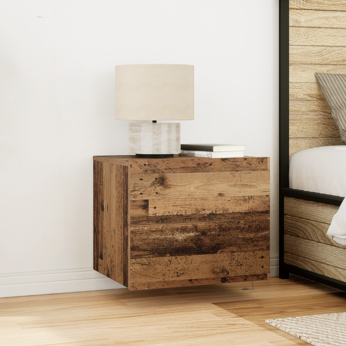 Bedside Cabinet Old Wood 50 x 39 x 41 cm Engineered Wood
