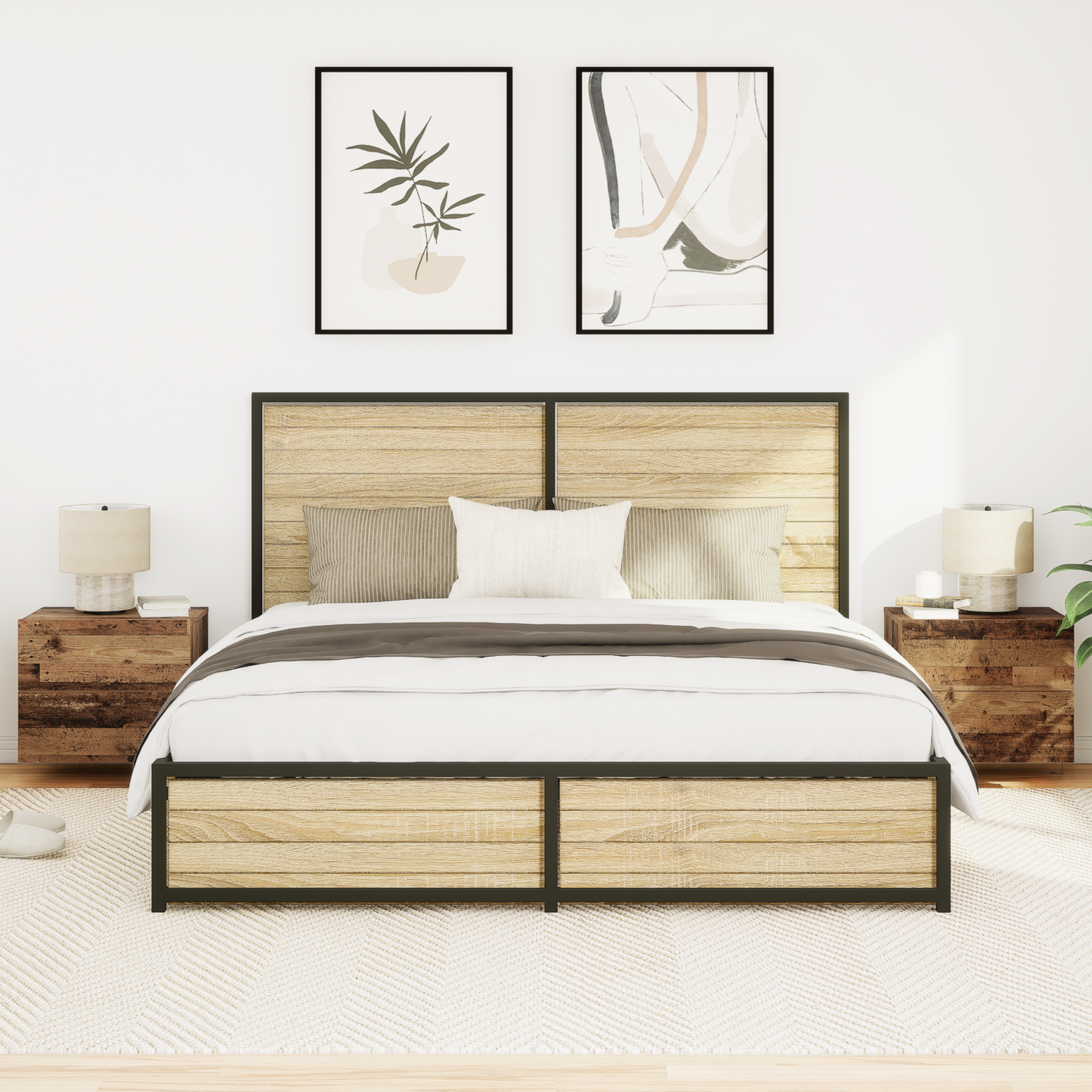 Bedside Cabinet 2 pcs Old Wood 50 x 39 x 41 cm Engineered Wood