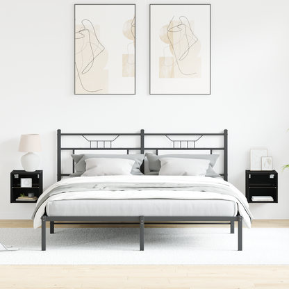 LED Wall Bedside Cabinet 2 pcs Black 30 x 28.5 x 30 cm