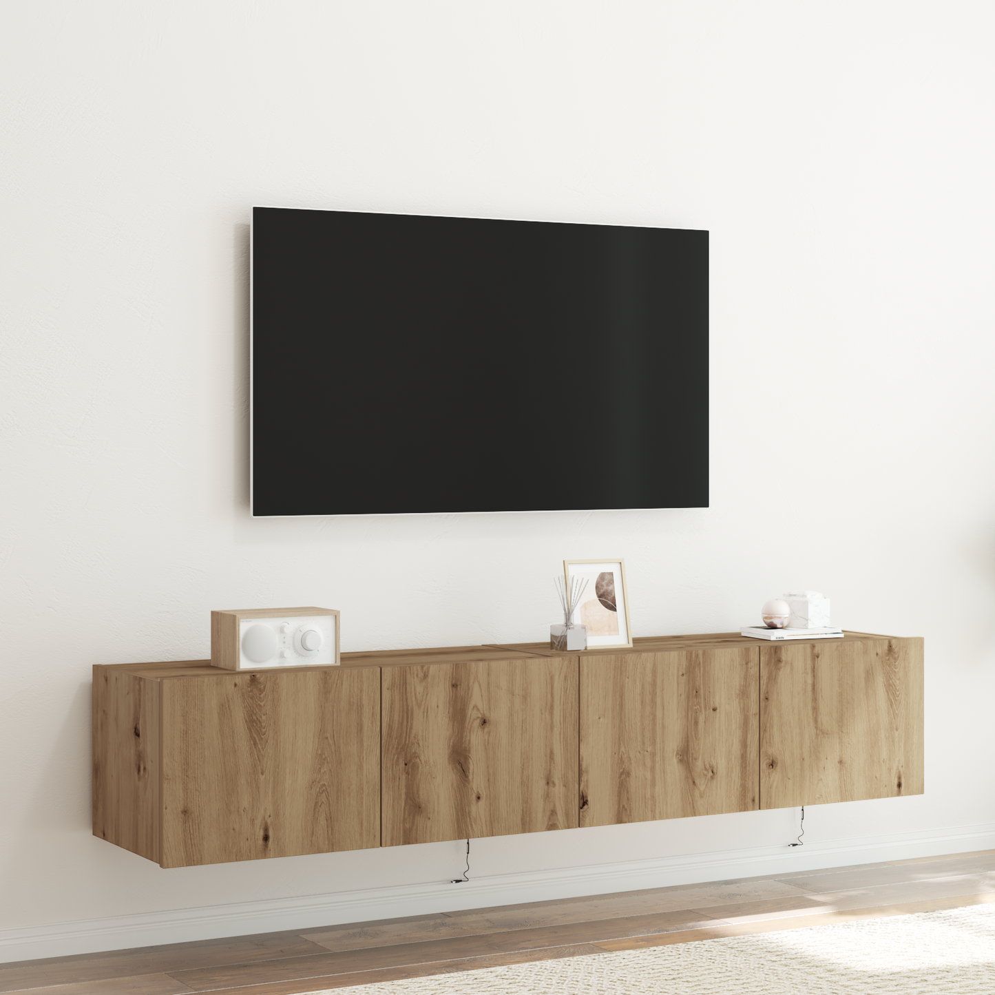 TV Wall Cabinet with LED 2 pcs Artisan Oak 80 x 35 x 31 cm