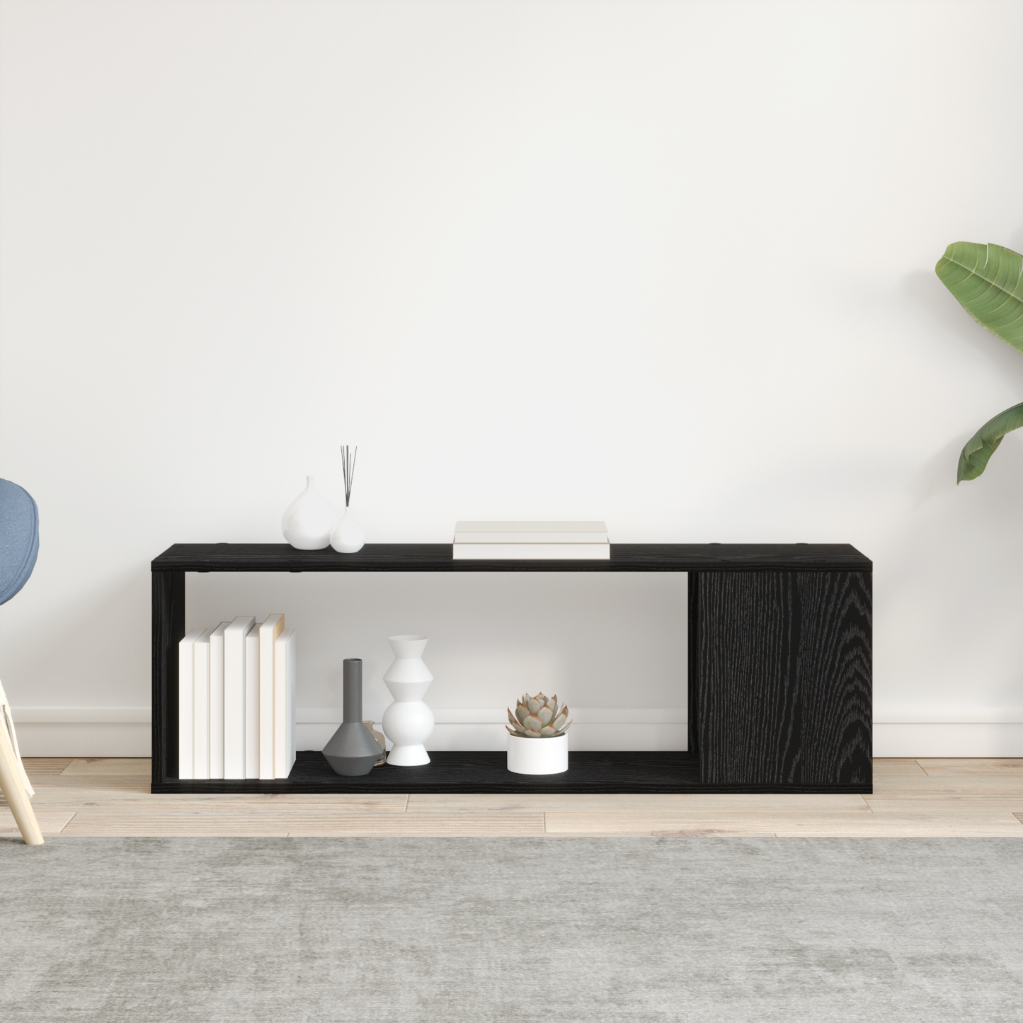 TV Cabinet Set Black 100 x 24 x 63 cm Engineered Wood