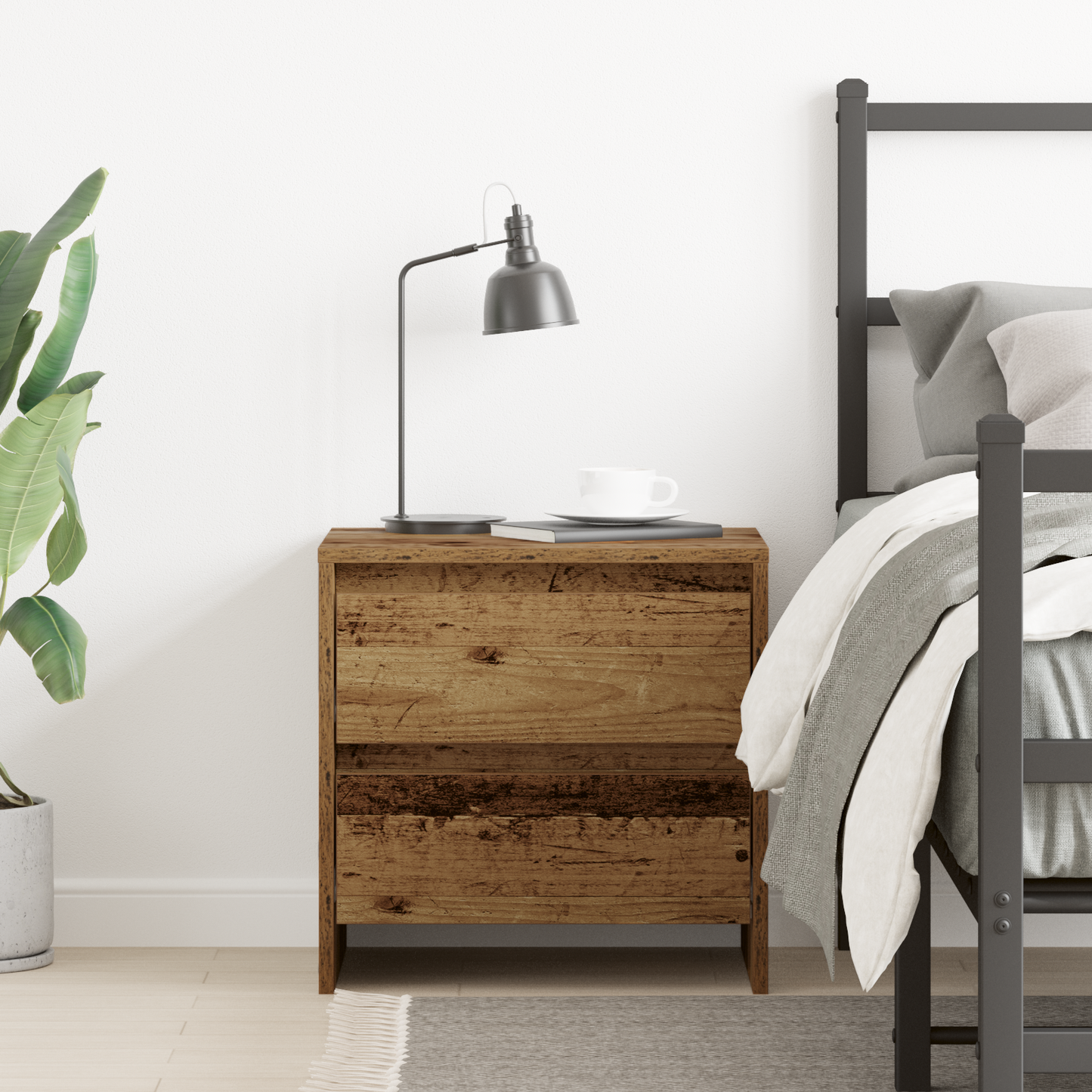 Bedside Cabinet Old Wood 45 x 34 x 44.5 cm Engineered Wood
