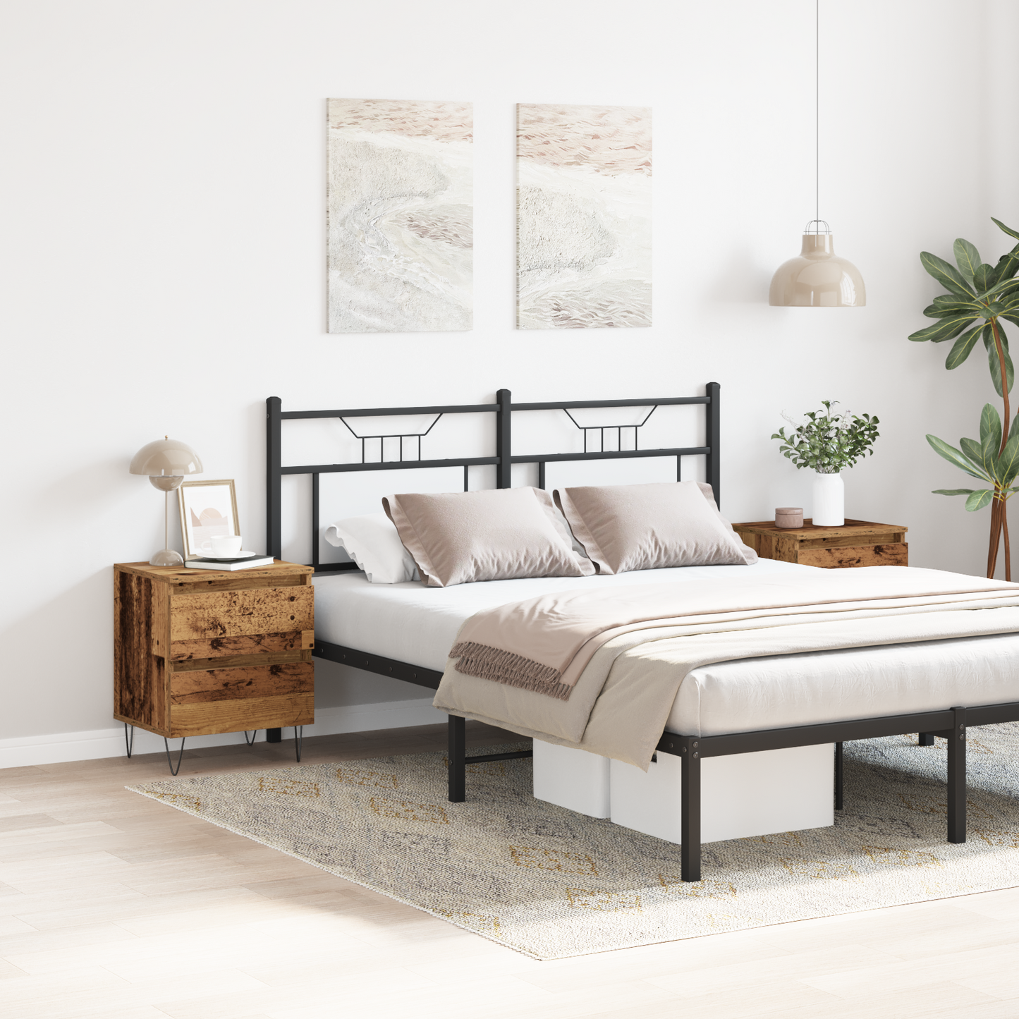 Bedside Cabinet 2 pcs Old wood 40 x 35 x 50 cm Engineered wood